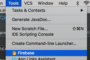 Accessing the Firebase assistant in Android Studio